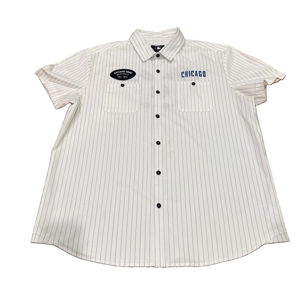 Darius Rucker Collection Fanatics Chicago Cubs MLB Pinstripe Button-Up Shirt XL